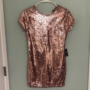 Forever 21 Rose Gold Sequin Dress